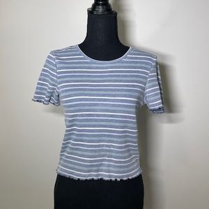 American Eagle t-shirt in size medium with blue and white stripes.